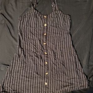 Black and white striped dress